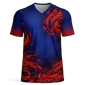  Uniseks Verloop Voetbalzomer Wereldwijde wedstrijd Hardlopen Top Hardloopshirt Zomer Korte mouw UPF 50 Sneldrogend Ademend Sportschool Hardlopen Track Fitness Rood + blauw Sportkleding Sportkleding