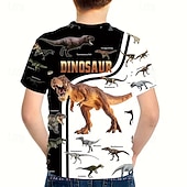 ieftine Animale 3D pentru băieți-Băieți 3D Grafic Dinozaur Tricou Manșon scurt Tipărire 3D Vară Primăvară Sport Modă Șic Stradă Copii 5-12 ani Stil Nautic Casual Zilnic În aer liber Fit regulat