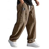 baratos calça casual-Homens Calças Calça casual Calças largas Calças texturizadas Jacquard Com Cordão Perna reta Tecido Conforto Comprimento total Casual Diário Ao ar livre Férias Moda Azul Preto Micro-Elástica