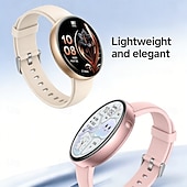olcso Okosórák-okosóra nőknek, elegáns, kerek számlapú okosóra fitneszkövetővel, alvásfigyelővel, lépésszámlálóval, IP68 vízállósággal, barkács óralap, Android, iOS, iPhone, Samsung kompatibilis