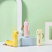 abordables Fournitures pour la maison-Mini ventilateur mignon et pliable, portable, à utiliser au lit, au bureau ou sur une table. Rechargeable par USB. Porte-clés inclus.