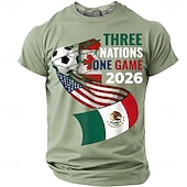economico Magliette da sport e palestra-Coppa di calcio 2026, tre nazioni, partita unica 2026, USA, Canada, Messico, pallone da calcio, porta, rete, Nord America, torneo di calcio, maglietta sportiva per tifosi, grafica, vestibilità