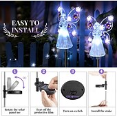 cheap Pathway Lights &amp; Lanterns-Solar Angel Garden Stake Lights, Angel Solar Lights Outdoor Garden, Eternal Light Angel with 7 LEDs for Cemetery Grave Decorations, Memorial Gift, Christmas Yard Art, Sympathy Gifts
