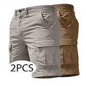 ieftine Clasic-Bărbați Pantaloni de marfă Pantaloni Scurți Cargo Pantaloni Scurți Pantaloni scurți casual Buzunar Simplu Simplu Peste Genunchi Casual În aer liber Haine de strada Modă Șic Stradă Negru + Verde