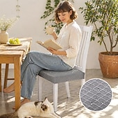 ieftine husa de scaun-Husa scaunului rezistent la apa pentru sufragerie bucatarie husa scaun jacquard elastic husa scaun detasabila lavabila anti-praf huse de protectie perna scaunului scaunului