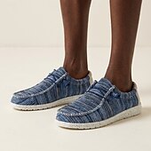 Χαμηλού Κόστους Καθημερινά Δετά παπούτσια-Ανδρικά αναπνεύσιμα πλεκτά casual παπούτσια με κορδόνια, ελαφριά και άνετα αθλητικά παπούτσια για περπάτημα, μοντέρνα μοκασίνια για άνδρες, καθημερινή χρήση, ταξίδια, μετακινήσεις και casual εξόδους το Σαββατοκύριακο