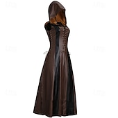 ieftine Rochie-Medieval Renascentist Lungime Gleznă Rochii Fără mâneci Arcaș Ranger Costume de fancy Pentru femei Fantezie Halloween Carnaval Mascaradă Târgul Renașterii LARP Petrecere cu tematică retro Adulți