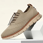 cheap Casual Lace-Up Shoes-Men's Breathable Knit Lace-Up Sneakers, Lightweight Comfort Walking Shoes, Casual Sport Style for Men, Perfect for Travel, Outdoor Leisure, Commuting and Everyday Wear