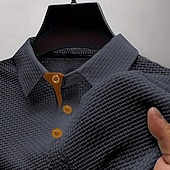 abordables Polo classique pour homme-Homme Polo en seersucker Ice Silk Texturé Occasionnel Fête Classique Manche Courte Mode Basique Uni Boutons Refroidissement Été Printemps Bleu Noir Blanche bleu marine Gris Polo en seersucker Ice Silk