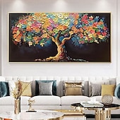 cheap Tree Oil Paintings-Mintura Handmade Textured Tree Flowers Oil Paintings on Canvas Wall Art Decoration Modern Abstract Pictures For Home Decor Rolled Frameless Unstretched Painting