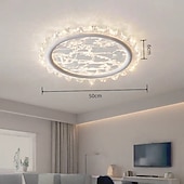 cheap Ring &amp; Round Design-Modern Aluminum Ceiling Lamp, Round Acrylic LED Flush Mount Ceiling Light. Three-Color Dimming, Eye Protection, Round Design Close to Ceiling Fixture, for Bedroom Living Room