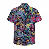  Retrò Vintage Hippie Anni '70 Camicia Maniche corte Hippie Paisley Etnico Costume Per uomo Festival Musicale Feste Abbigliamento quotidiano Adulti Camicia Primavera & Estate