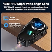 olcso Motorkerékpár- és terepjáró-kiegészítők-q28 motoros sisakkamera, 1080p HD vezeték nélküli akciókamera 50 órás akkumulátor-üzemidővel, 120°-os széles látószögű, 360°-ban forgatható, IP66 vízálló sisakra szerelhető videokamera motorozáshoz és