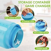 abordables Rangements pour la cuisine-Seau et sac de conservation des aliments en silicone de 500/1000/1500 ml, organisateur alimentaire adapté au réfrigérateur pour les céréales, les légumes, la viande et les ingrédients de cuisine,