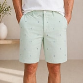 abordables Pantalones Cortos Impresos-Men's Nautical Anchor Compass Bermuda shorts Casual Shorts Golf Shorts Mid Waist Business Casual Work Beach Sports Outdoor Flat Front Shorts with 4 Pockets Designer Clothing Apparel