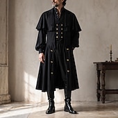 ieftine Îmbrăcăminte exterioară-Gotic Medieval Renascentist Geacă Mâneci Lungi Vampiri Pirat Costume de fancy Bărbați Fantezie Halloween Carnaval Petrecere Târgul Renașterii LARP Adulți Geacă