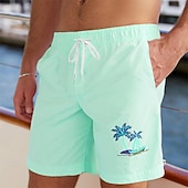 economico Piante e Fiori Tropicali-Per uomo Albero di Cocco Piante Tropicali Costumi da bagno Costumi da bagno Pantaloncini da bagno Pantaloncini da Surf Misura del girovita medio Hawaiano Vacanza al Mare Tasche Laterali fodera in