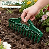 economico Giardinaggio-Set di attrezzi per seminatrice manuale da giardino, semina rapida a 12 fori, spargisemi per giardinaggio, distanziatore portatile per semi, perforatore per il terreno per piantare semi e allentare il