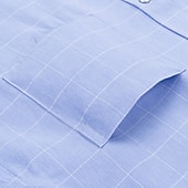 cheap Men's Dress Shirts-Men's Shirt Linen Shirt Dress Shirt Button Up Shirt Plaid Daily Business Blue Green Gray Short Sleeve Turndown Spring &amp; Summer Clothing Apparel Patchwork
