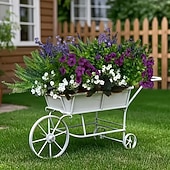preiswerte Künstliche Blume-30 künstliche Blumenarrangements in Lila und Weiß mit Lavendel, Veilchen, Perserfarn und Eukalyptus, realistische, farbechte Seidenblumen für Garten, Zuhause, Hochzeit, Party, Balkon und Terrasse