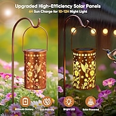 cheap Landscape Lights-Hummingbird Solar Lantern Garden Decor, Metal Hanging Outdoor Lights Waterproof, Solar Powered Decorative Lights with Shadow Projection,Gifts for Women Mom Grandma