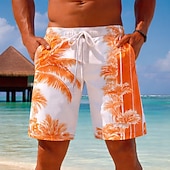 abordables Plantas y Flores Tropicales-Hombre Árbol de coco Degradado de color Plantas tropicales Boxers de Natación Trajes de baño, bañadores cortos Pantalones de Surf Media cintura Hawaiano Exterior Vacaciones Uso Diario Bolsillos
