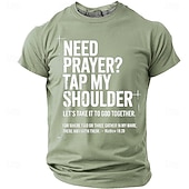 levne Trička s vírou-Pánská biblická potřebujete modlitbu klepněte mi na rameno Matouš 18 20 biblický verš křesťanské náboženské víry outreach T tričko grafické volnočasové krátký rukáv církevní oblečení ministerstva
