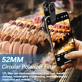 levne Domácí vylepšení-Sada filtrů 52mm s nacvakávacím filtrem pro fotoaparát s CPL, kruhový polarizační filtr, kompatibilní s většinou mobilních telefonů, obsahuje pouzdro a klip. &amp;čisticí hadřík