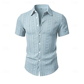 Χαμηλού Κόστους Ανδρικά Smart Casual πουκάμισα-Ανδρικά Πουκάμισο Casual πουκάμισο Πουκάμισο με κουμπιά Πουκάμισο ζακάρ Μαύρο Λευκό Πράσινο Ανοικτό Βαθυγάλαζο Καφέ Κοντομάνικο Σκέτο Κολάρο Πουκαμίσου Causal Καθημερινά Ζακάρ Ρούχα