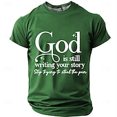 economico Magliette di fede-Dio sta ancora scrivendo la tua storia t-shirt da uomo cristiana religiosa spirituale fede t-shirt grafica girocollo manica corta blu royal chiesa adorazione regalo ispiratore per credenti