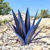 billige Landskapslys-1 stk utendørs solcelledrevet dekorativ lampe i metall av agave, fargeskiftende LED, hage, gårdsplass, plen, gangstibelysning – perfekt for bryllup, høytider, fester, terrasse og stemningsfull