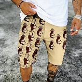 cheap Retro Vintage &amp; Ethic-Men's Tribal Ethic / African Kokopelli Swim Trunks Bathing Suits Swim Shorts Board Shorts Mid Waist Retro Vintage Outdoor Vacation Dailywear Side Pockets Mesh Lining Elastic Drawstring Waist Designer