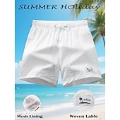 cheap Casual Shorts-Men's Active Shorts Casual Shorts Athletic Short Textured Shorts Pocket Elastic Waist Plain Solid Color Plain Solid Quick Dry Sports Above Knee Outdoor Beach Gym Sports Sport Black White Micro-elastic