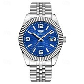 abordables Montres à quartz-Montre homme de luxe, cadran noir nid d'abeille, mouvement quartz bicolore or et argent en acier inoxydable, lunette cannelée, montre habillée avec date, bijou élégant à offrir.