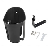 abordables Accessoires pour motos et VTT-Universal Motorcycle Water Bottle Holder, Handlebar Cup Holder for Bike Scooter ATV, Sturdy Drink Cage Motorcycle Accessories, Simple Mount Design, Black