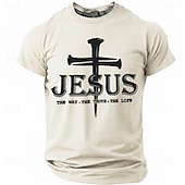  Hombre Jesús Camiseta Manga Corta Camiseta Impresión 3D Cuello Barco Camisa Moda Design Sencillo Casual Diario Fiesta Rojo Verano Primavera Ropa S M L XL XXL XXXL
