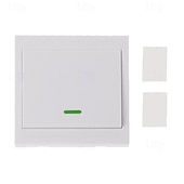 お買い得  スマートスイッチ-ワイヤレスライトスイッチと受信機キット、433MHz RFリモコン壁スイッチ（照明用）、配線不要、天井照明、ランプ、ファン、ホームオートメーションDIY用10Aリレーモジュール、ホワイト