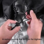 זול כיסויים לרהיטי פטיו-כיסוי גומי לסירת קיאק עמיד למים, הגנה מפני שמש UV ואבק, כיסוי לסירה מתנפחת, מתאים לאחסון, כיסוי הגנה לסירה באורך 12-17 רגל, שחור, אורך S, 380 ס"מ