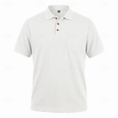 economico Polo classica da uomo-Per uomo Magliette Polo a Nido d'Ape Polo Casuale Streetwear Bavero Manica Corta Essenziale Moderno Semplice Tasca Leggero Estate Primavera Vestibilità regolare Nero Bianco Blu marino Verde scuro