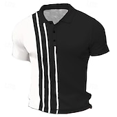 tanie Męska klasyczna koszulka polo-Męskie Koszulki polo waflowe Teksturowany Codzienny Biznes Kołnierz polo Klasyczny Krótki rękaw Moda Codzienny Prążki Przycisk z przodu Wiosna i lato Lato Wiosna Regularny Rumiany róż Koszulki polo