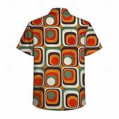  Retro / vintage Hipisowskie 1970 Koszula Krótkie rękawy Hipisowskie Geometryczny Retro Strój na bal maskowy Męskie Festiwal Muzyczny Impreza Dzienne zużycie Dla dorosłych Koszula Wiosna i lato