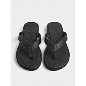 Χαμηλού Κόστους Σανδάλια Slide-γυναικεία πέδιλα σαγιονάρας με γκλίτερ ασημί με στολίδια από στρας - λαμπερά καλοκαιρινά ρούχα παραλίας για πάρτι και ειδικές περιστάσεις