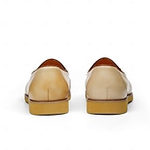 abordables Mocassins en cuir de qualité supérieure-Mocassins à pampilles en cuir véritable beige de qualité supérieure pour homme, chaussures habillées de luxe à enfiler, idéales pour le marié, les invités, les mariages en plein air, les réceptions et les occasions spéciales pour un gentleman élégant.