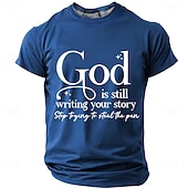 economico Magliette di fede-Dio sta ancora scrivendo la tua storia t-shirt da uomo cristiana religiosa spirituale fede t-shirt grafica girocollo manica corta blu royal chiesa adorazione regalo ispiratore per credenti