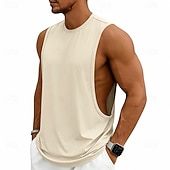 abordables Camisetas sin mangas de gimnasio-Hombre Camiseta sin mangas Chaleco Camisetas Interiores Camisa sin mangas Sin Mangas Escote Redondo Verano Primavera Plano Moda Deportivo Clásico Puro Casual Gimnasia Calle Negro Blanco Rosa Camiseta