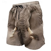  Herren Tiermotiv Elefant Badehosen Badeanzüge Badeshorts Boardshorts Mittlere Taille Hawaiianisch Strandurlaub Seitentaschen Netzfutter Elastischer Kordelzug in der Taille Designer Bekleidung