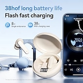 baratos Auscultadores TWS True Wireless-Fones de ouvido sem fio Bluetooth 6.0, TWS com reforço de graves. &amp;Redução de ruído, estojo de carregamento com visor digital LED, microfone HD para chamadas, fones de ouvido intra-auriculares