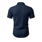 Χαμηλού Κόστους Ανδρικά Smart Casual πουκάμισα-Ανδρικά Πουκάμισο Casual πουκάμισο Πουκάμισο με κουμπιά Πουκάμισο ζακάρ Μαύρο Λευκό Πράσινο Ανοικτό Βαθυγάλαζο Καφέ Κοντομάνικο Σκέτο Κολάρο Πουκαμίσου Causal Καθημερινά Ζακάρ Ρούχα