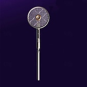 abordables Contrôle des Insectes Intérieur-Tapette à mouches électrique 2 en 1 &amp;Raquette anti-insectes, tueur de moustiques automatique avec laser de chasse &amp;Lampe UV, poignée extensible, tête pliable à 90° pour fixation murale, rechargeable