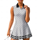 economico Abbigliamento Tennis da donna-Per donna Geometrico Motivo Floreale Abito da tennis Abito sportivo Senza Maniche Floreale Traspirante Tennis Golf Badminton Colletto Polo Collo con zip Vestito Nero Rosso Blu marino scuro